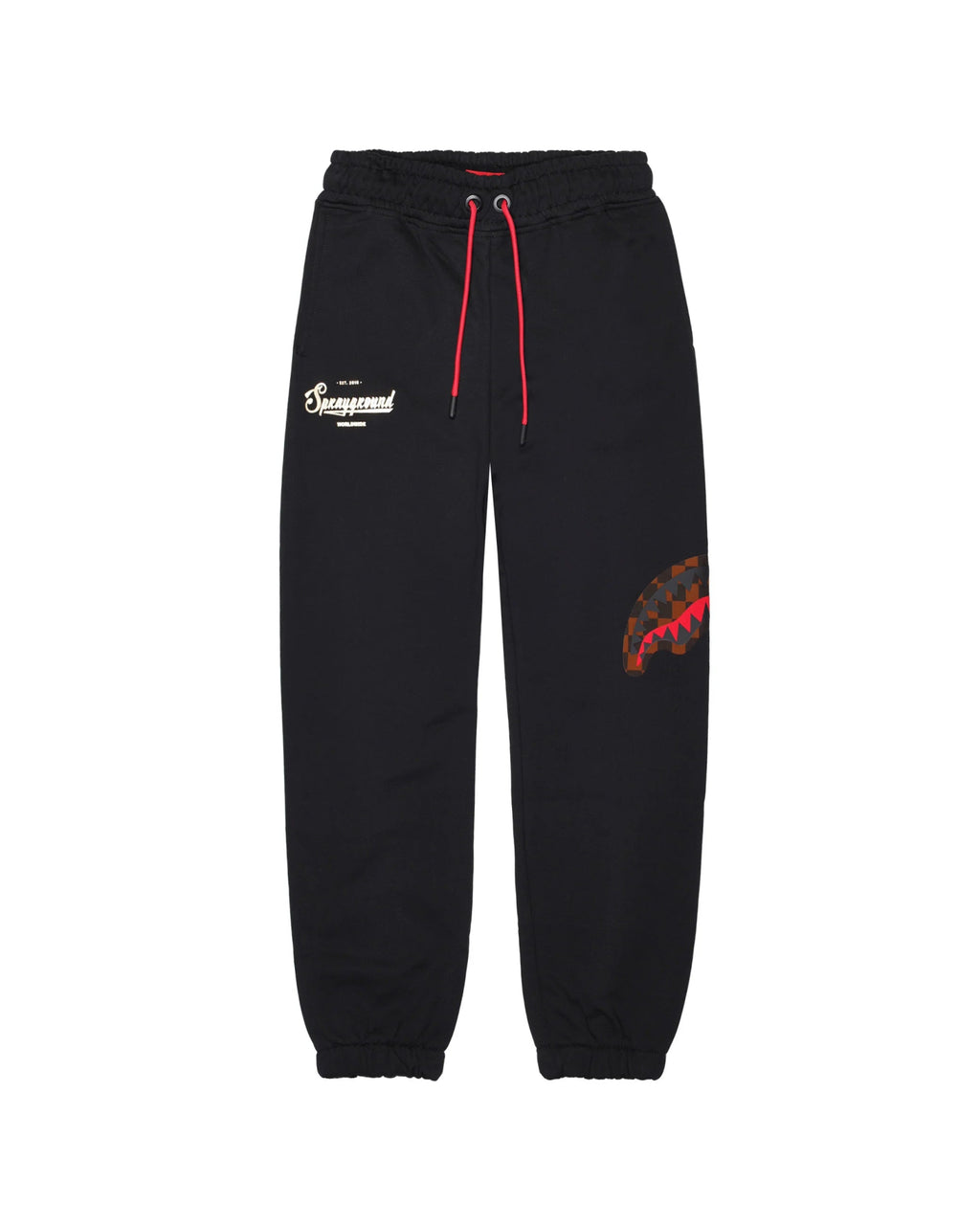 PANTALONE NERO CON LOGO ORO SPRAYGROUND - Angel Luxury