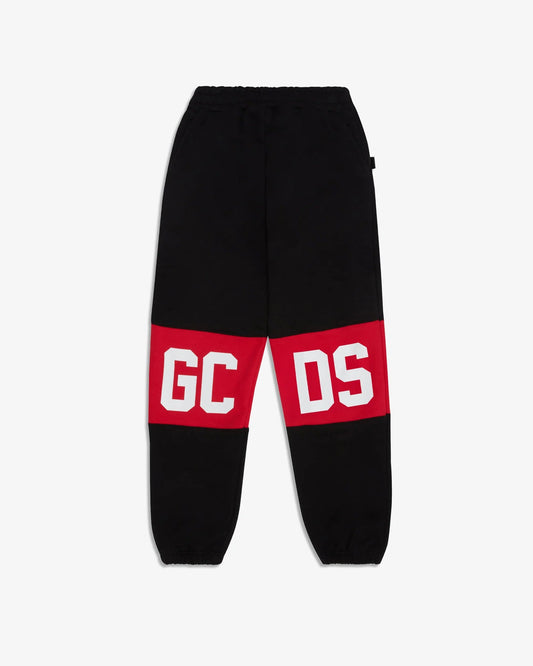 PANTALONE NERO CON LOGO ROSSO - BIANCO GCDS - Angel Luxury