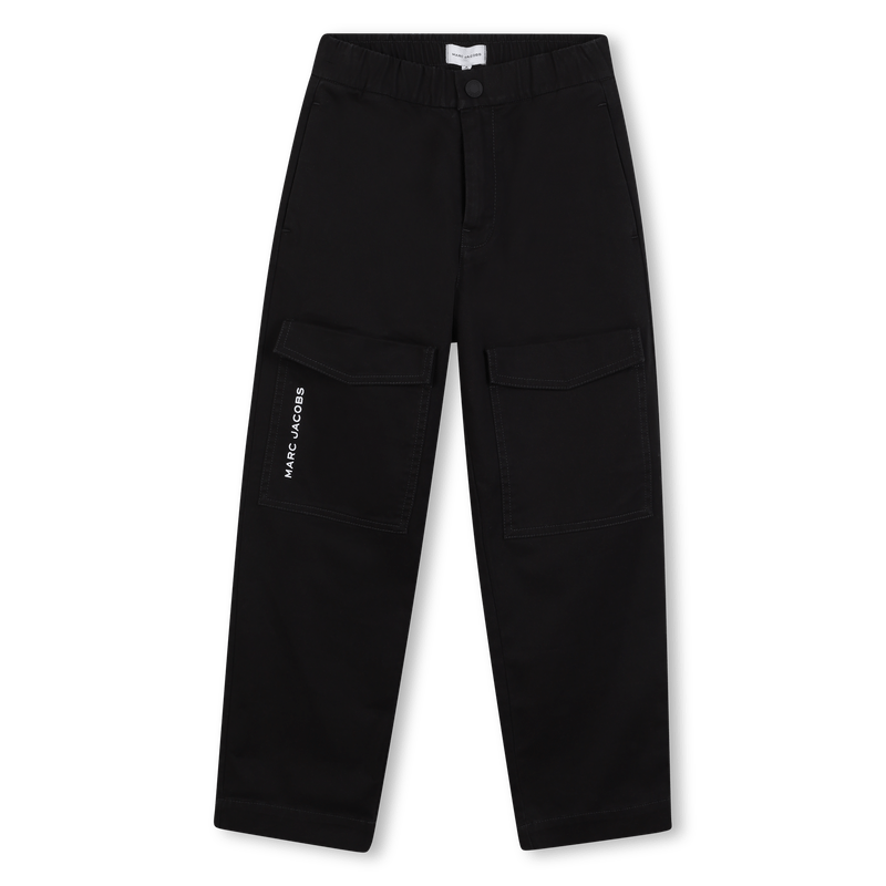 PANTALONE NERO CON TASCONI SUL DAVANTI LOGO BIANCO MARC JACOBS - Angel Luxury