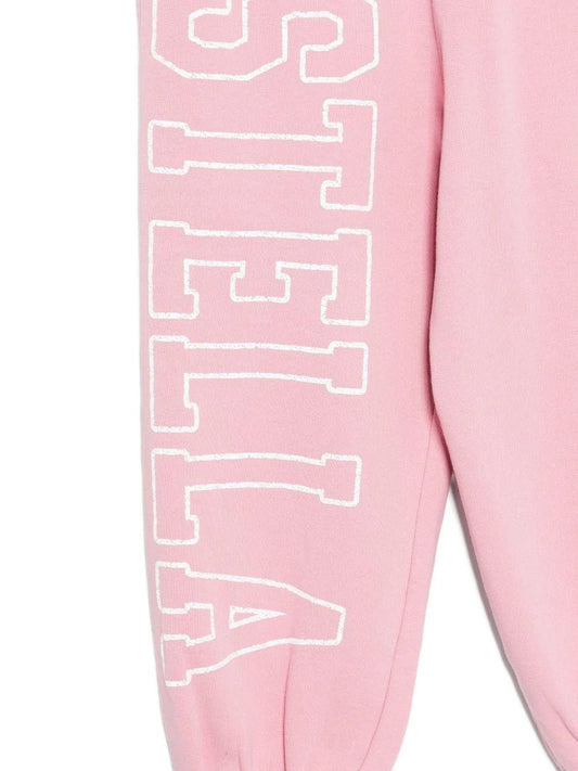 PANTALONE ROSA CON LOGO BIANCO STELLA MCCARTNEY - Angel Luxury