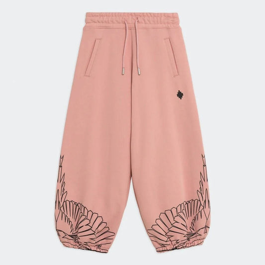 PANTALONE ROSA CON LOGO NERO MARCELO BURLON - Angel Luxury