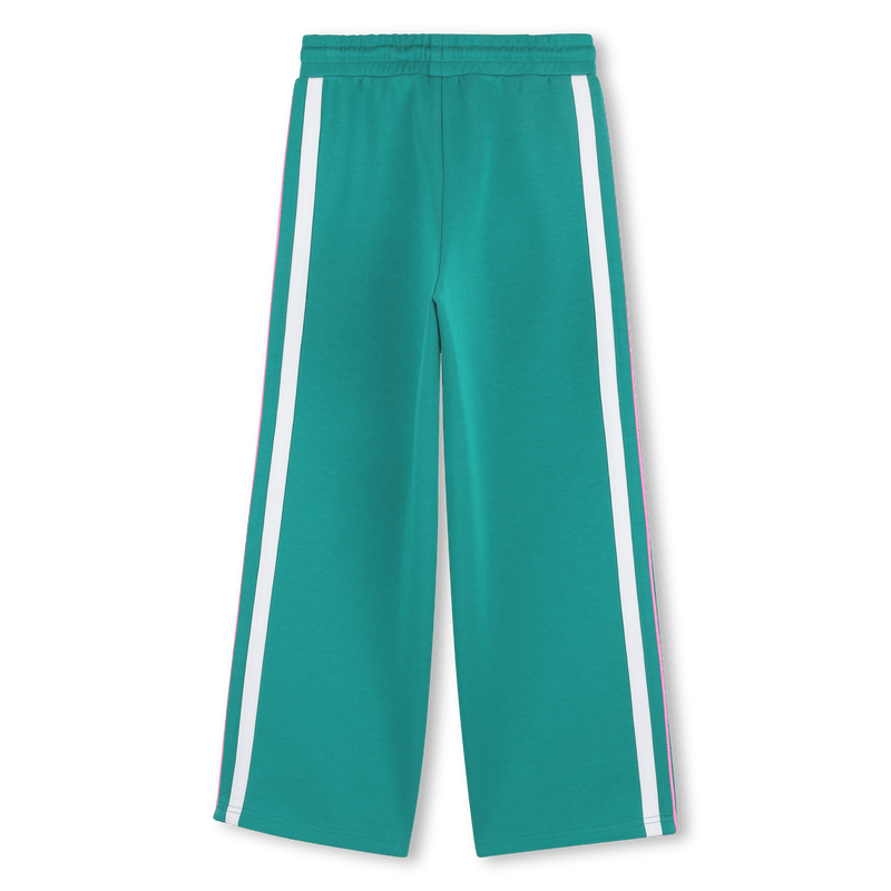 PANTALONE SPORTIVO VERDE OLIVA CON BANDE ROSA/BIANCHE KIDS AROUND - Angel Luxury