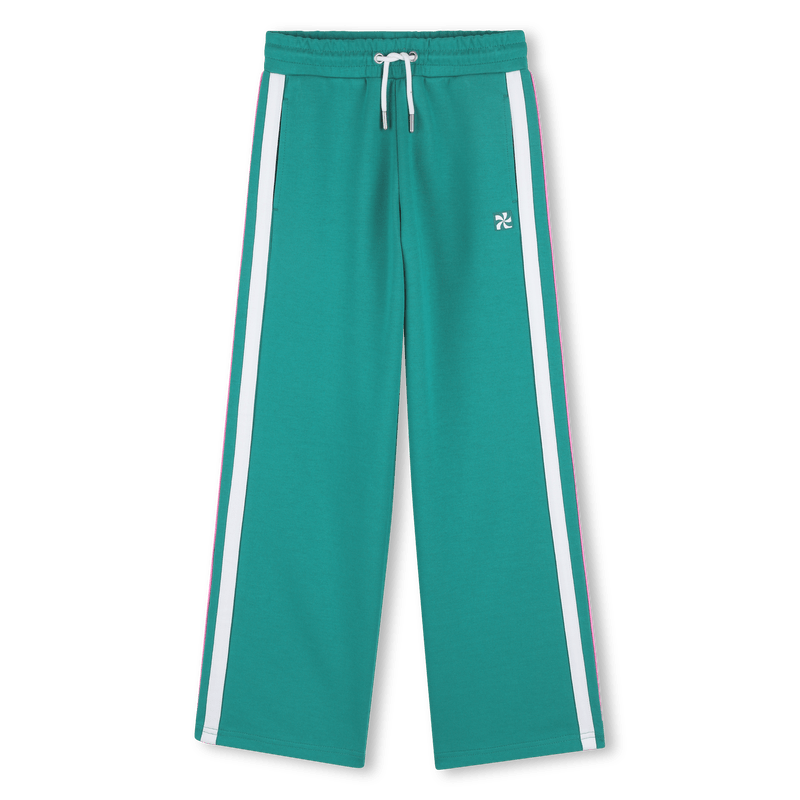 PANTALONE SPORTIVO VERDE OLIVA CON BANDE ROSA/BIANCHE KIDS AROUND - Angel Luxury