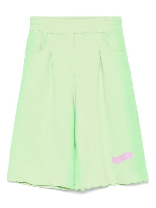 PANTALONE VERDE CON LOGO ROSA MSGM - Angel Luxury