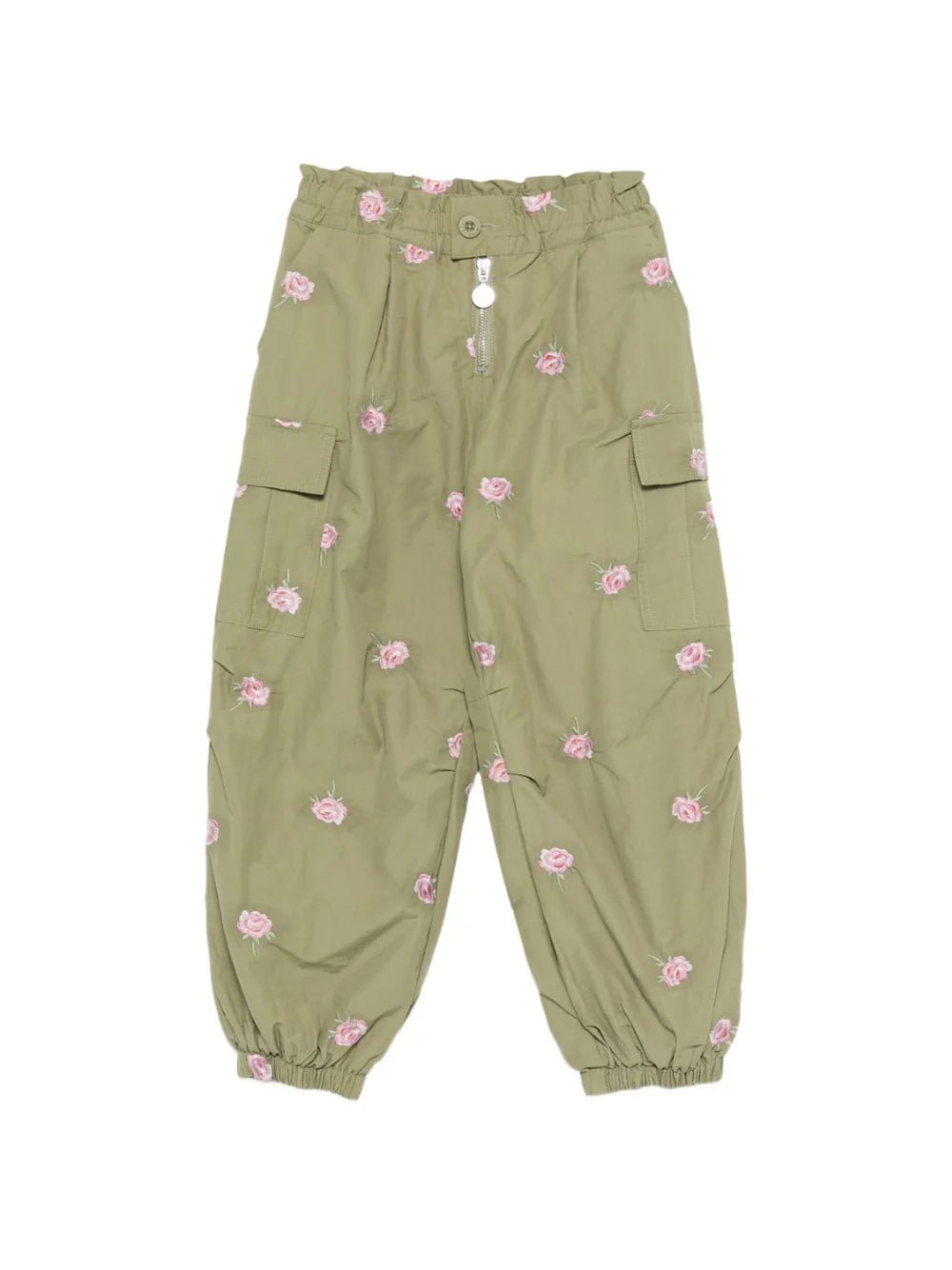 PANTALONE VERDE CON RICAMO ROSE STELLA MCCARTNEY - Angel Luxury