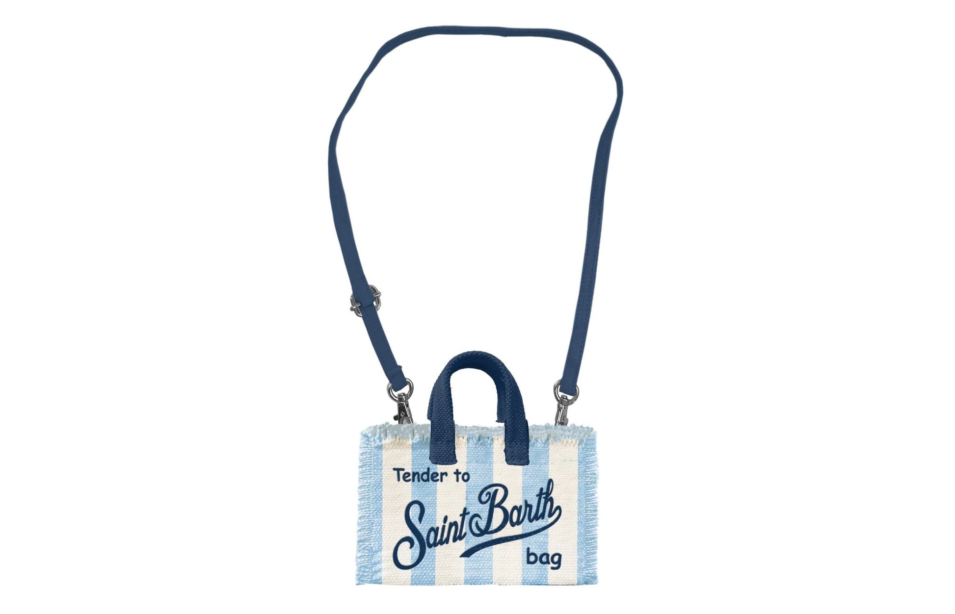 PHONE BAG MC2 SAINT BARTH A RIGHE AZZURRO E BIANCO CON LOGO BLU - Angel Luxury