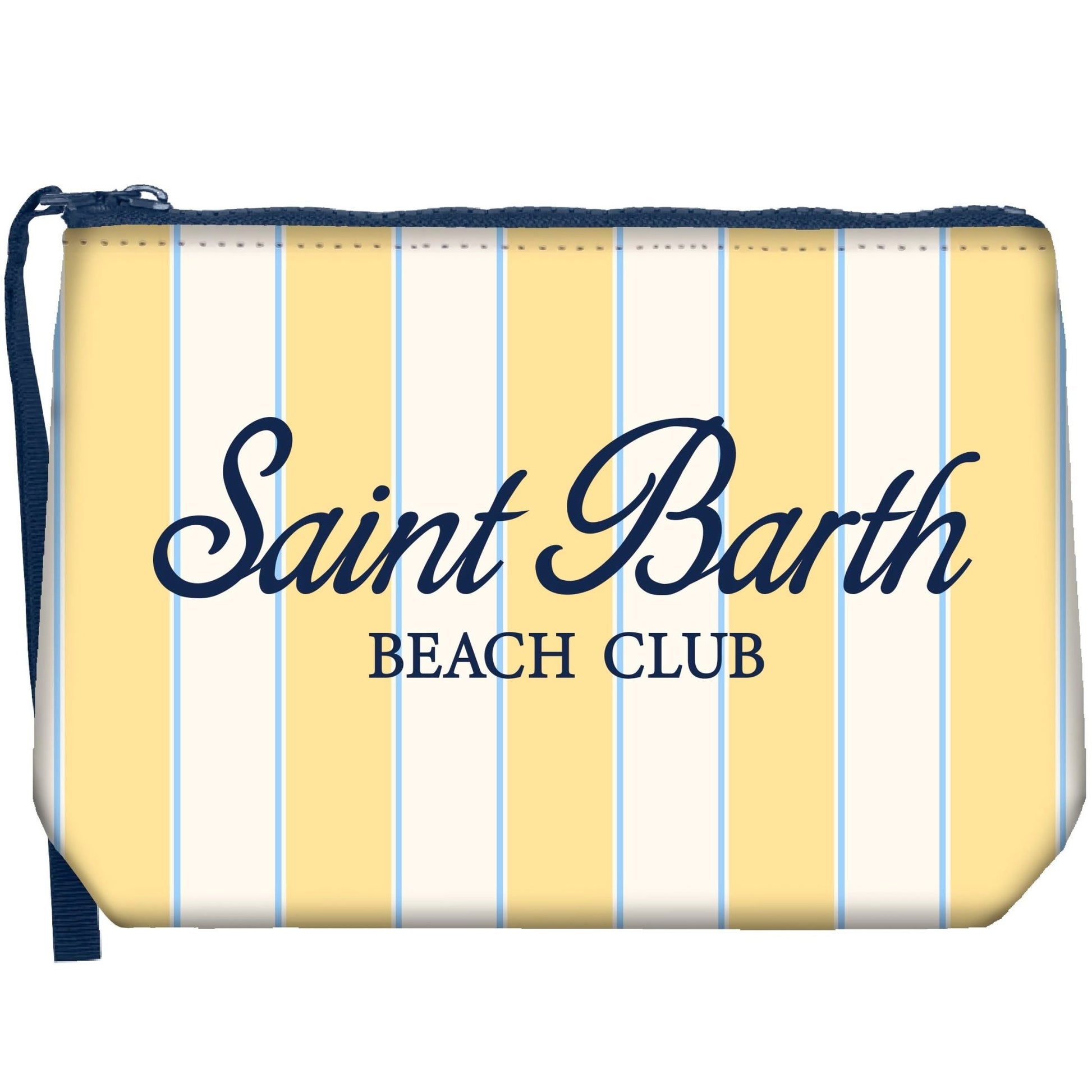 POCHETTE A RIGHE PANNA E GIALLO E LOGO BLU MC2 SAINT BARTH - Angel Luxury