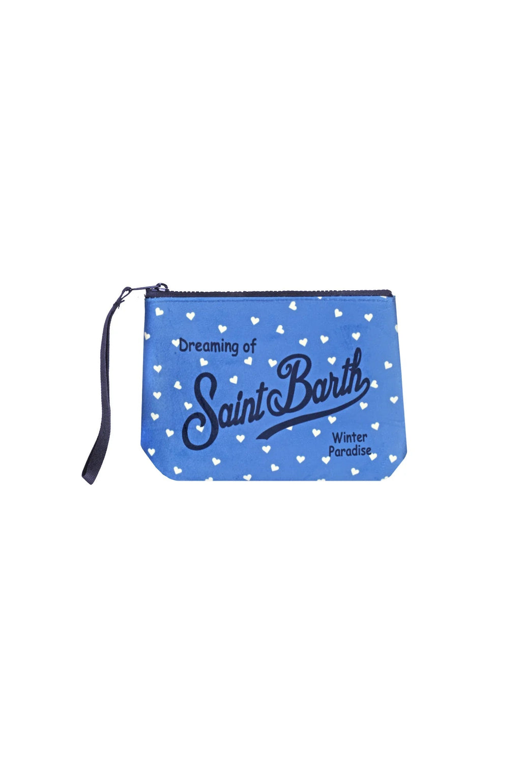 POCHETTE AZZURRA CON CUORI PICCOLI BIANCHI MC2 SAINT BARTH - Angel Luxury
