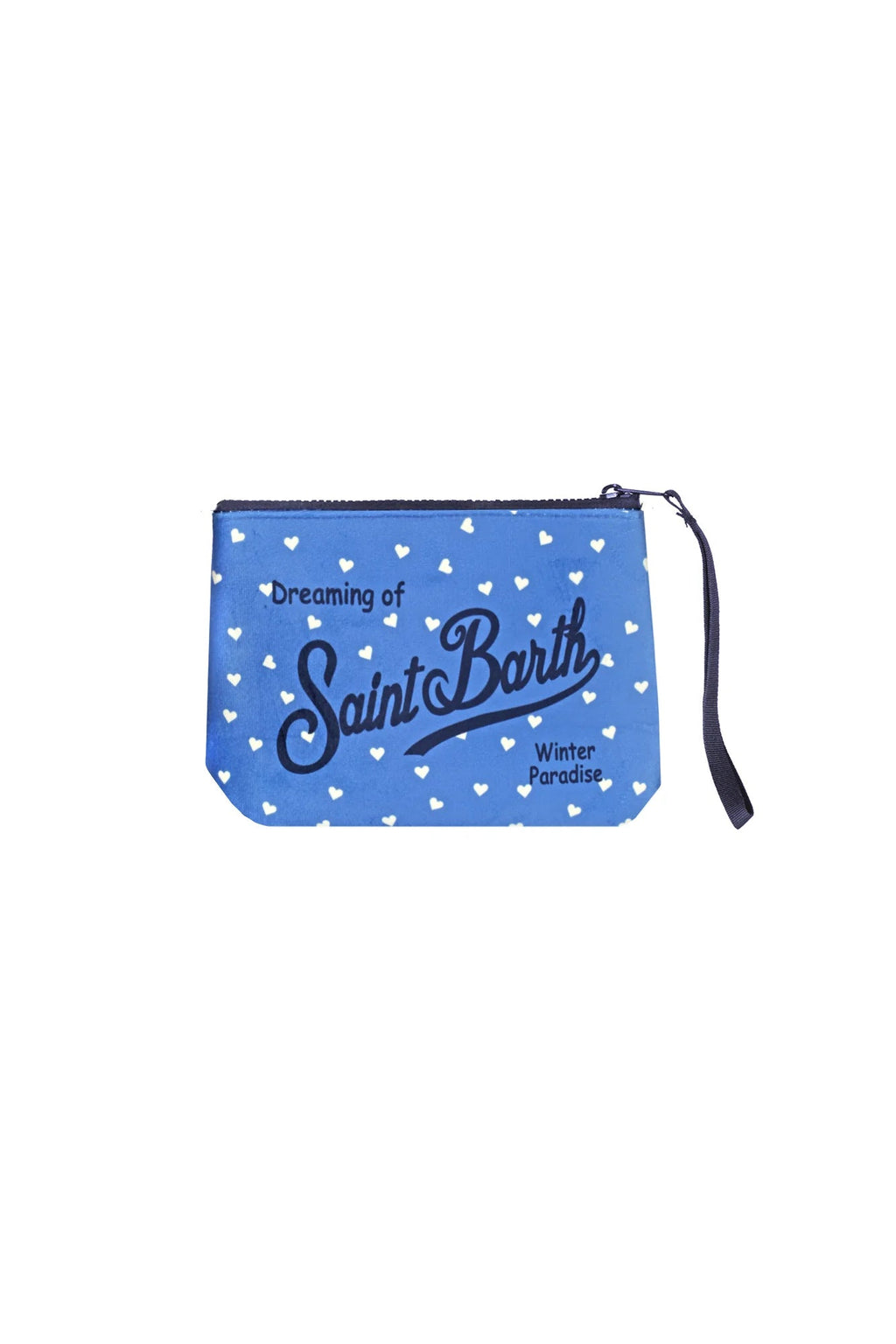 POCHETTE AZZURRA CON CUORI PICCOLI BIANCHI MC2 SAINT BARTH - Angel Luxury