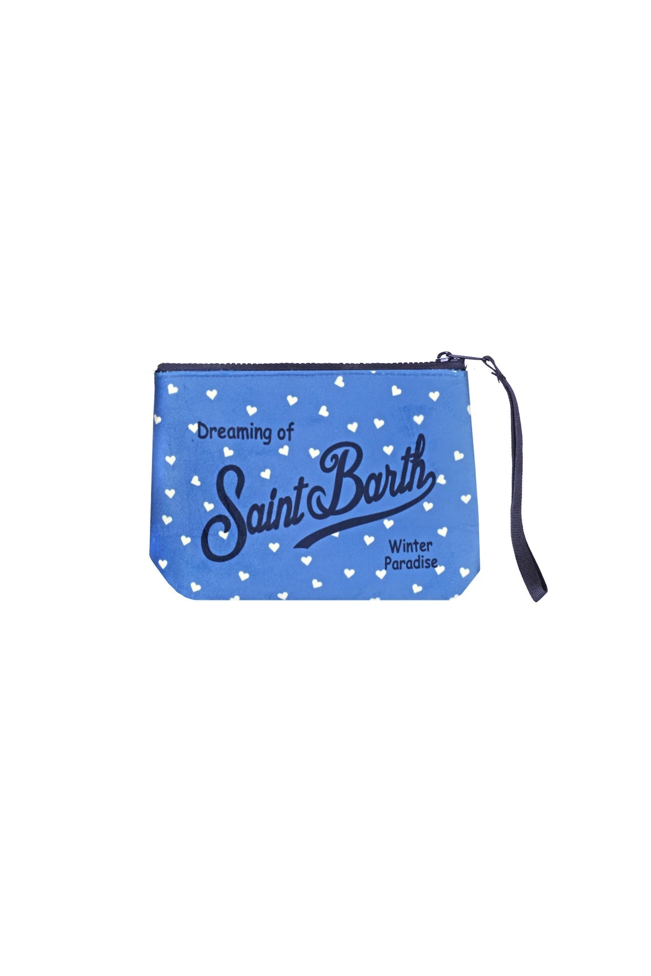 POCHETTE AZZURRA CON CUORI PICCOLI BIANCHI MC2 SAINT BARTH - Angel Luxury