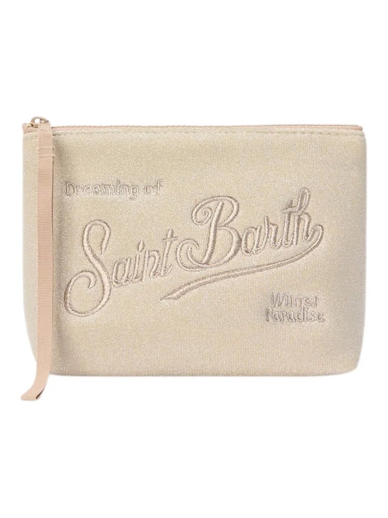 POCHETTE BEIGE BRILLANTINATA MC2 SAINT BARTH - Angel Luxury