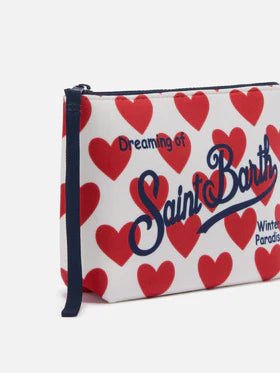 POCHETTE BIANCA CON CUORI ROSSI MC2 SAINT BARTH - Angel Luxury