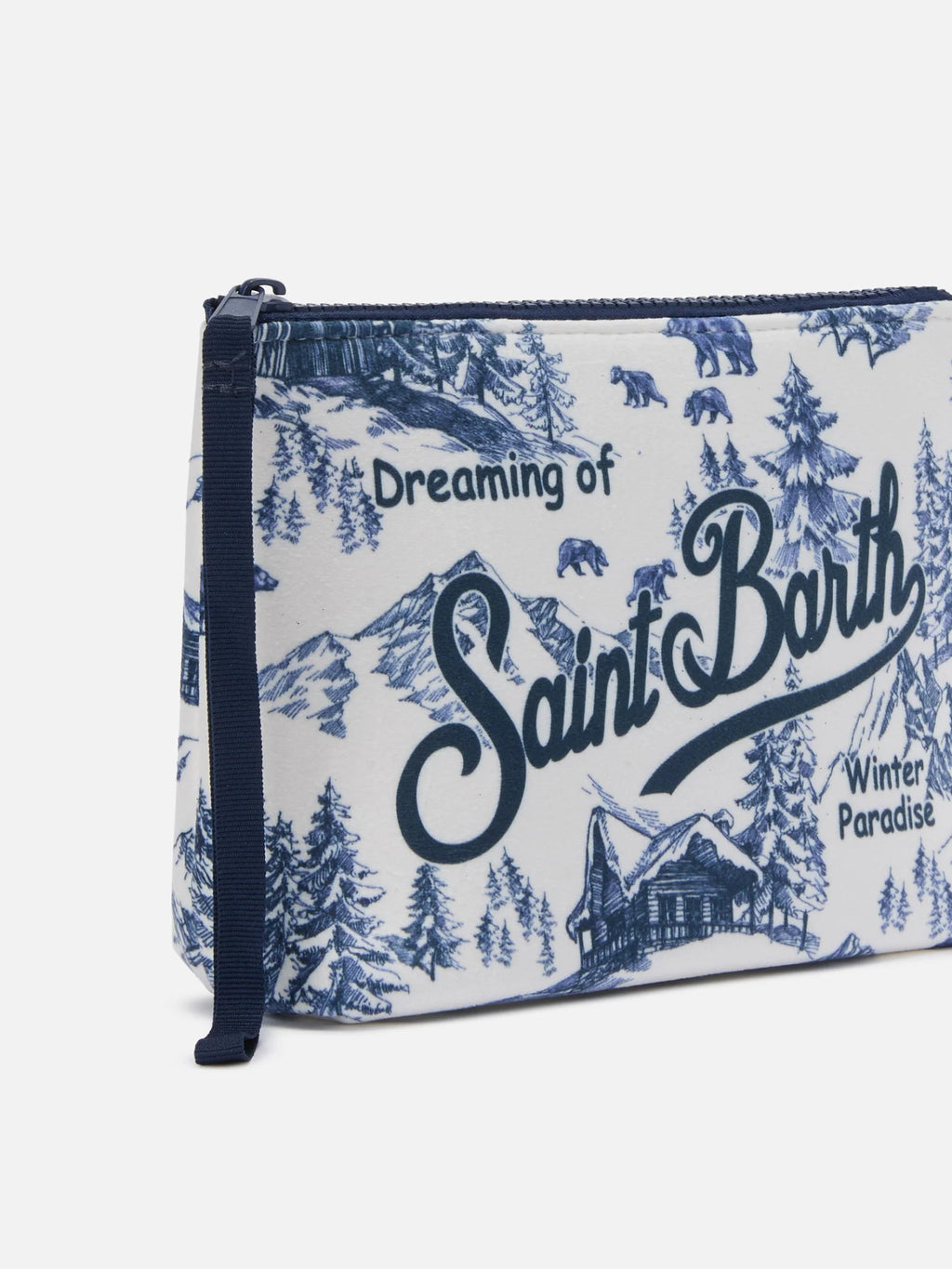 POCHETTE BIANCA CON FANTASIA IN BLU MC2 SAINT BARTH - Angel Luxury