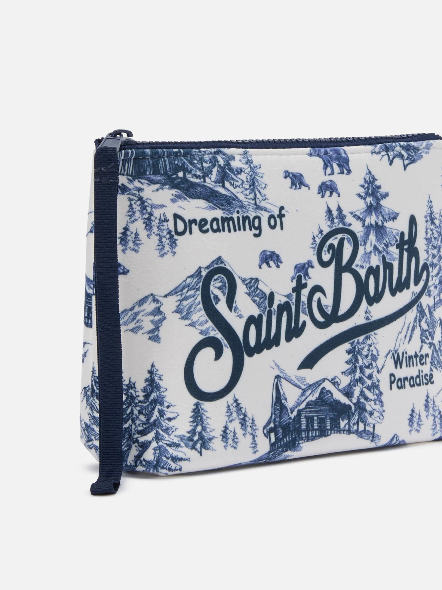 POCHETTE BIANCA CON FANTASIA IN BLU MC2 SAINT BARTH - Angel Luxury