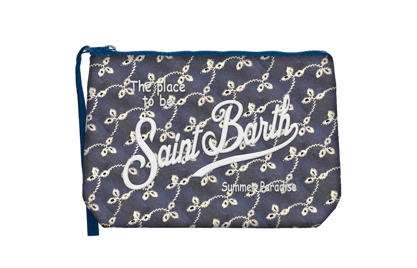 POCHETTE BLU E BIANCA IN SANGALLO MC2 SAINT BARTH - Angel Luxury