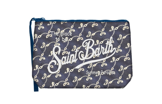 POCHETTE BLU E BIANCA IN SANGALLO MC2 SAINT BARTH - Angel Luxury