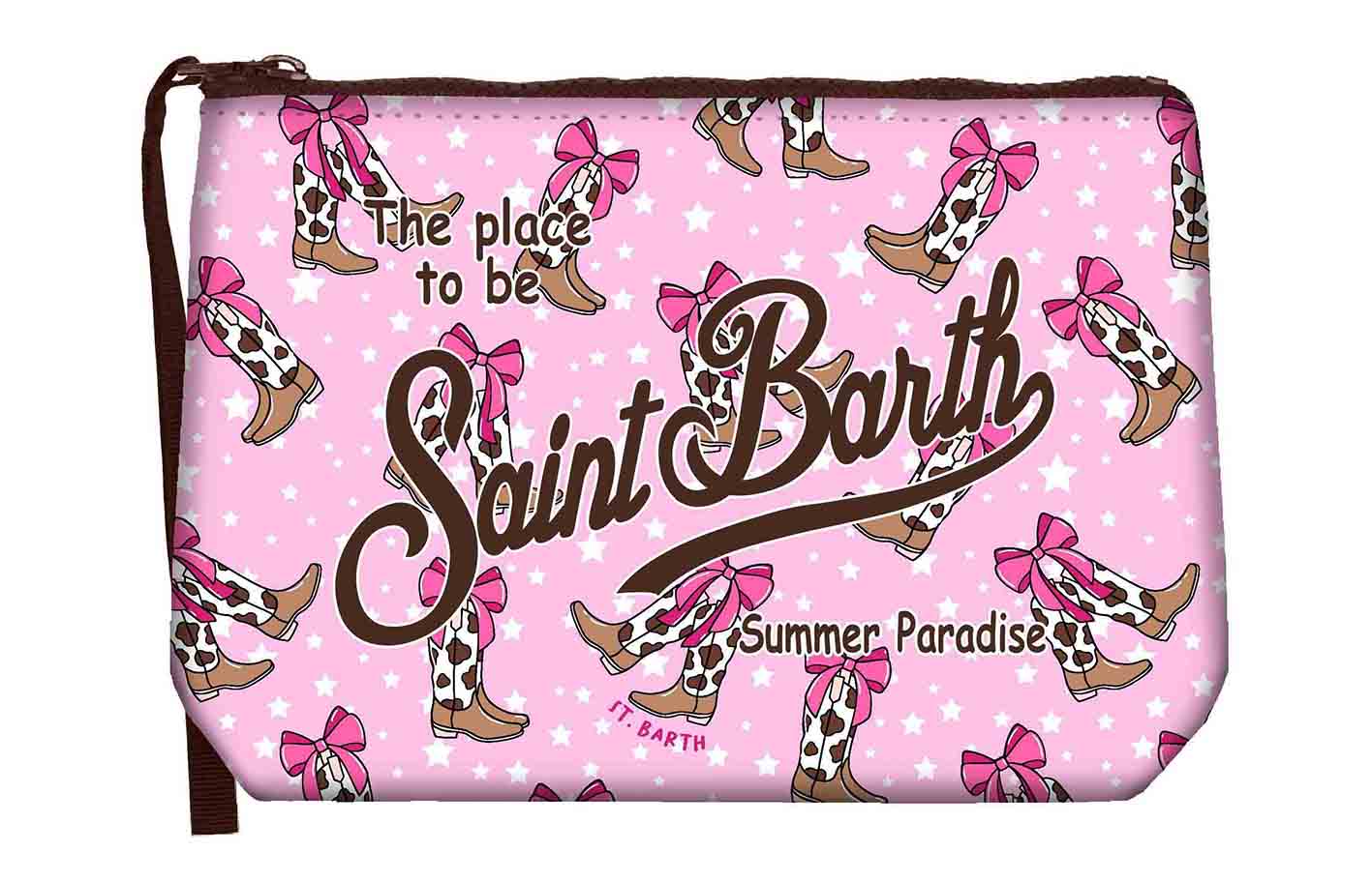 POCHETTE CON FANTASIA CAMPEROS E FIOCCHI CON OGO MARRONE MC2 SAINT BARTH - Angel Luxury
