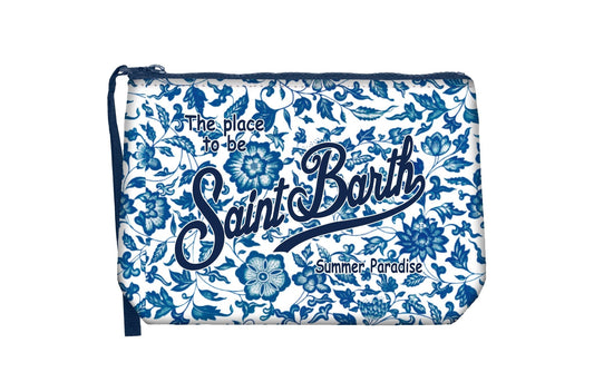 POCHETTE MC2 SAINT BARTH BIANCA CON FANTASIA BLU - Angel Luxury