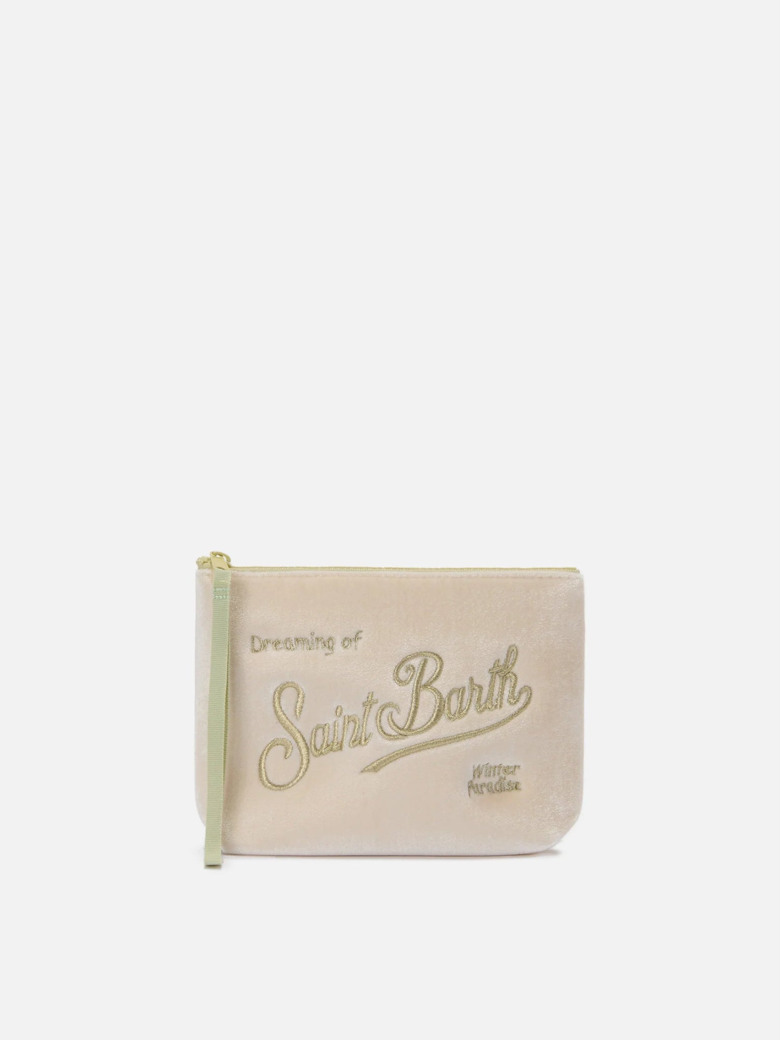 POCHETTE PANNA IN VELLUTO CON LOGO IN ORO MC2 SAINT BARTH - Angel Luxury