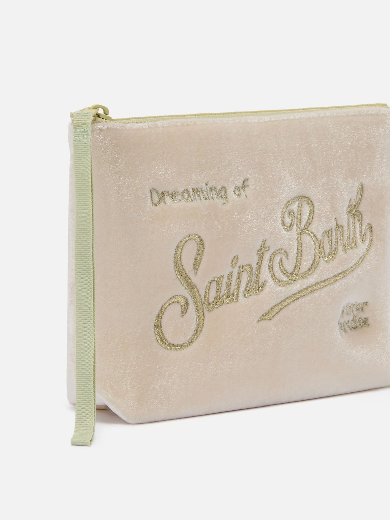 POCHETTE PANNA IN VELLUTO CON LOGO IN ORO MC2 SAINT BARTH - Angel Luxury