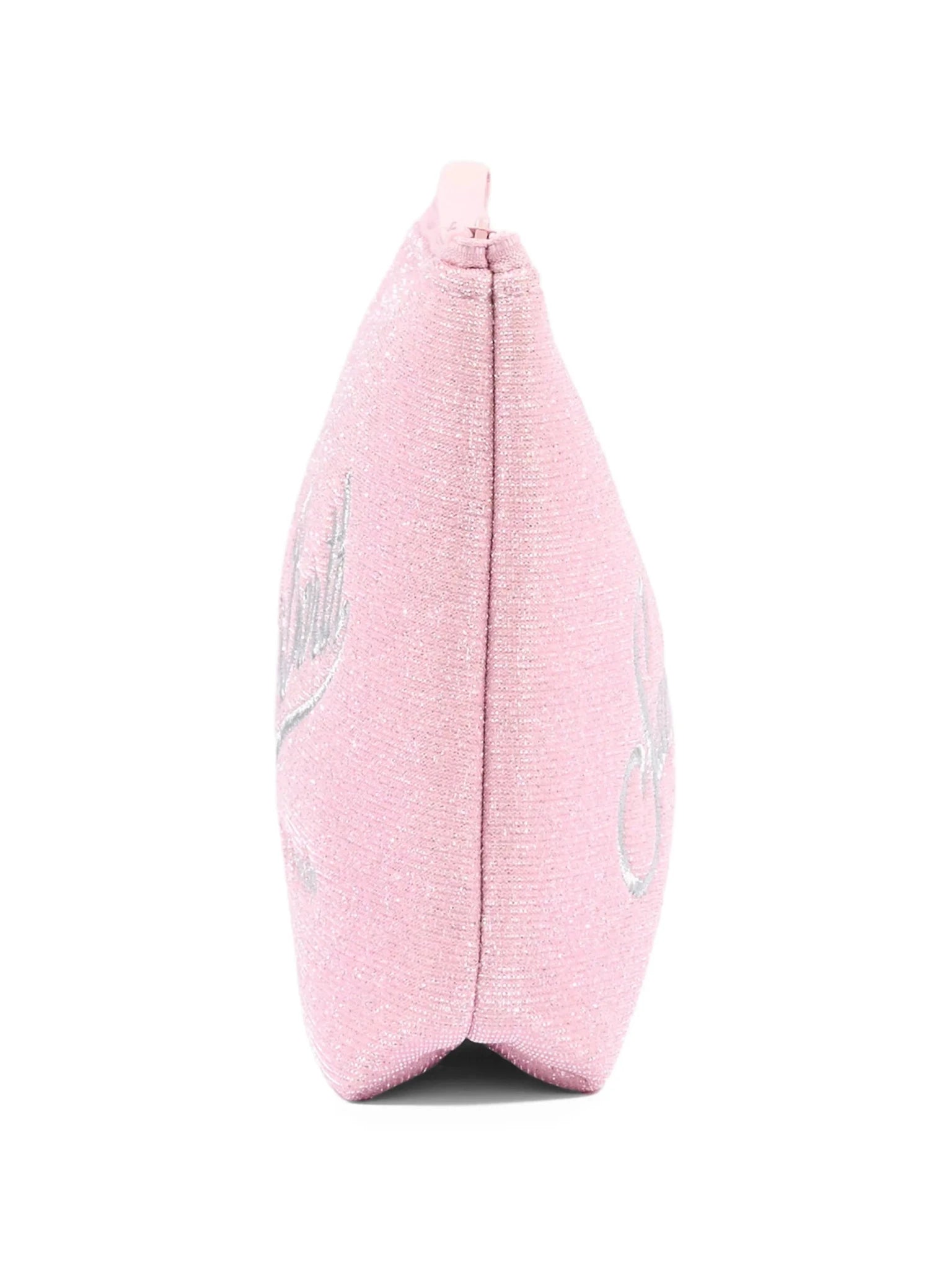 POCHETTE ROSA GLITTERATA CON LOGO ARGENTO MC2 SAINT BARTH - Angel Luxury