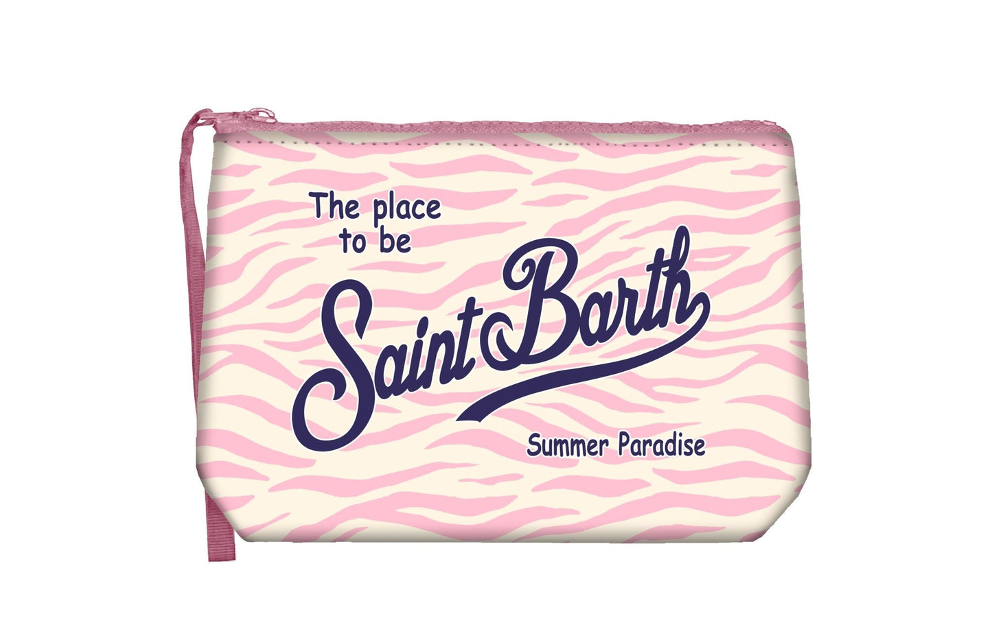 POCHETTE ZEBRATA BIANCA E ROSA MC2 SAINT BARTH - Angel Luxury