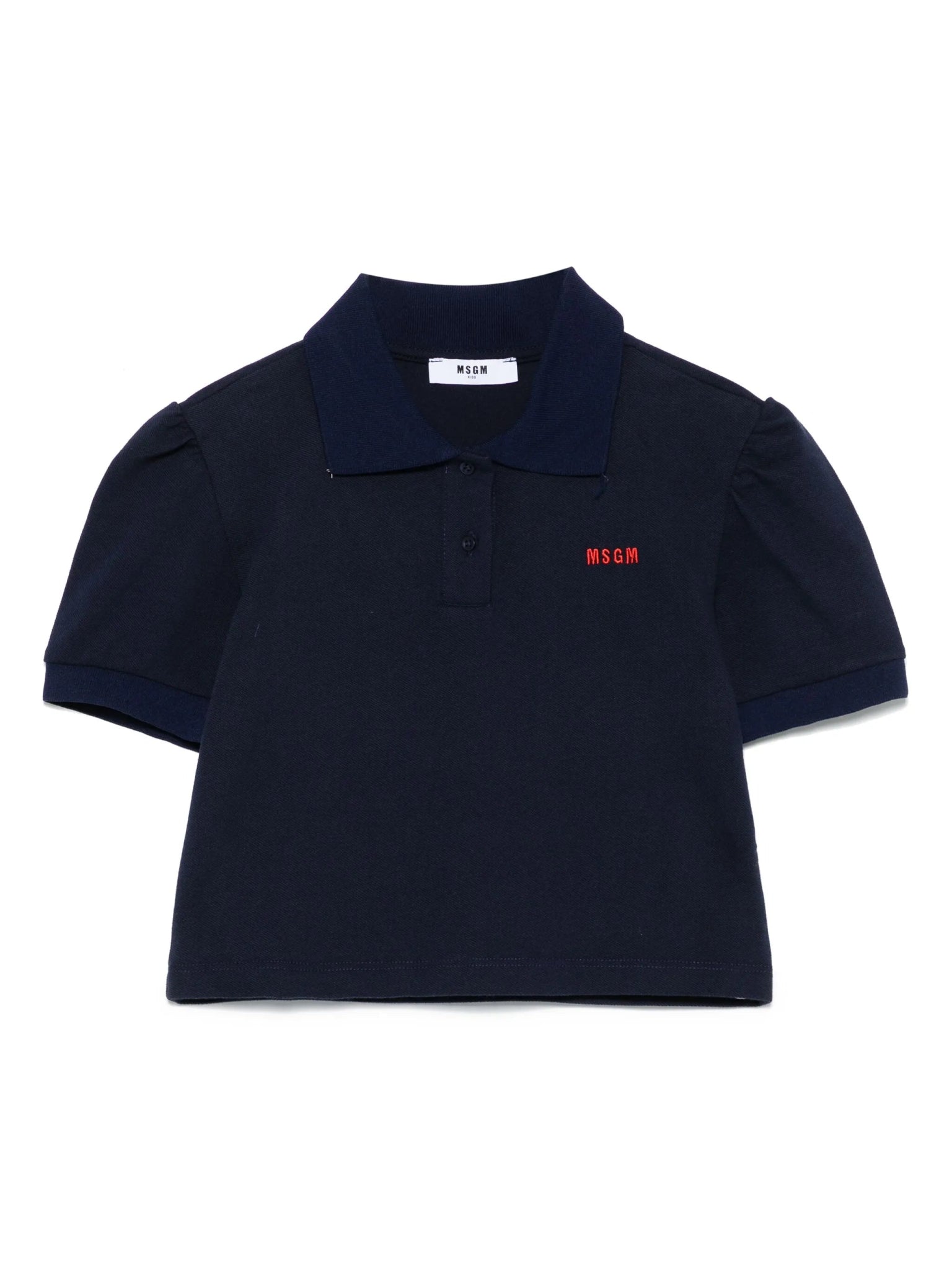 POLO BLU CON LOGO ROSSO MSGM - Angel Luxury