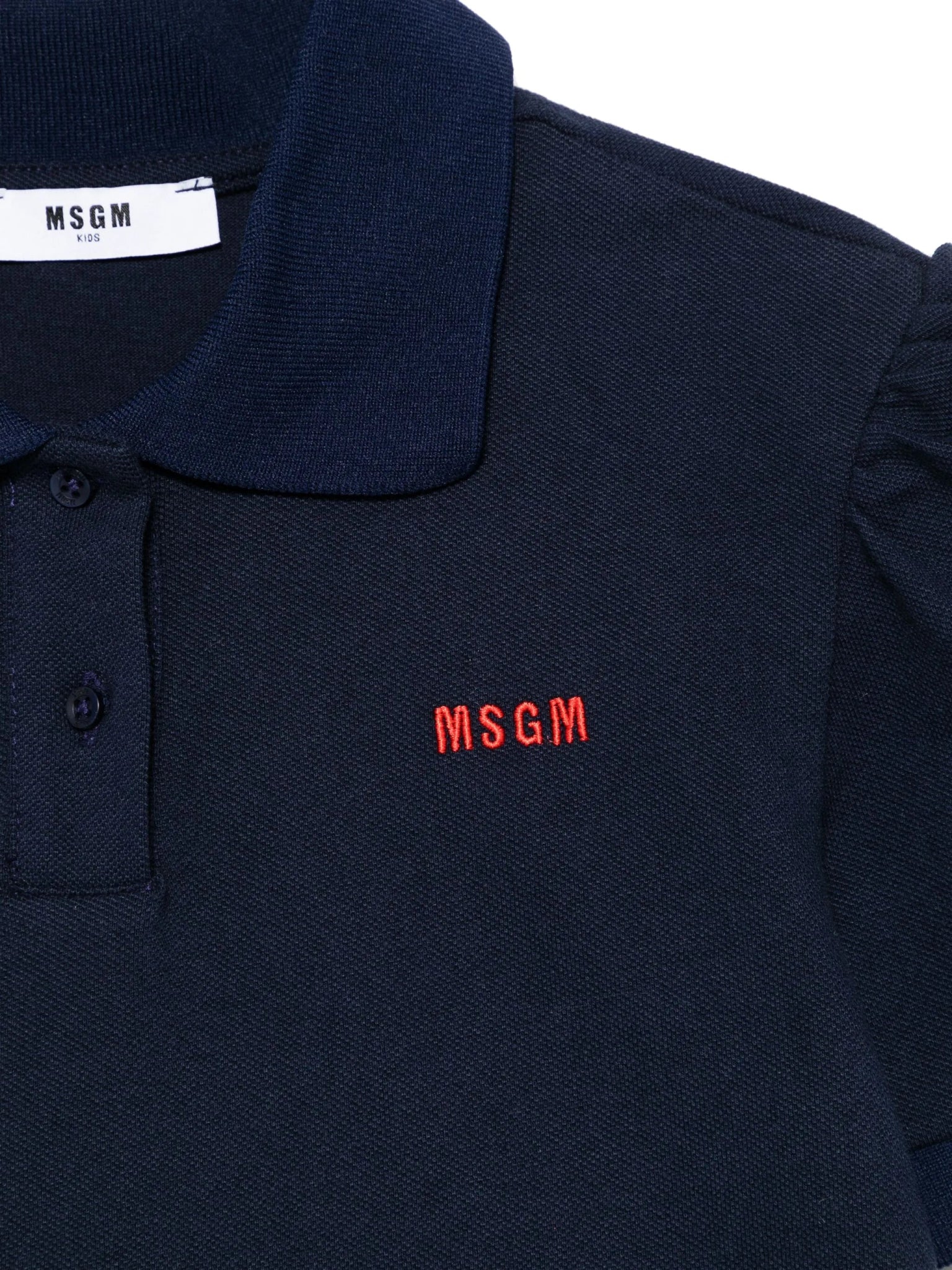 POLO BLU CON LOGO ROSSO MSGM - Angel Luxury