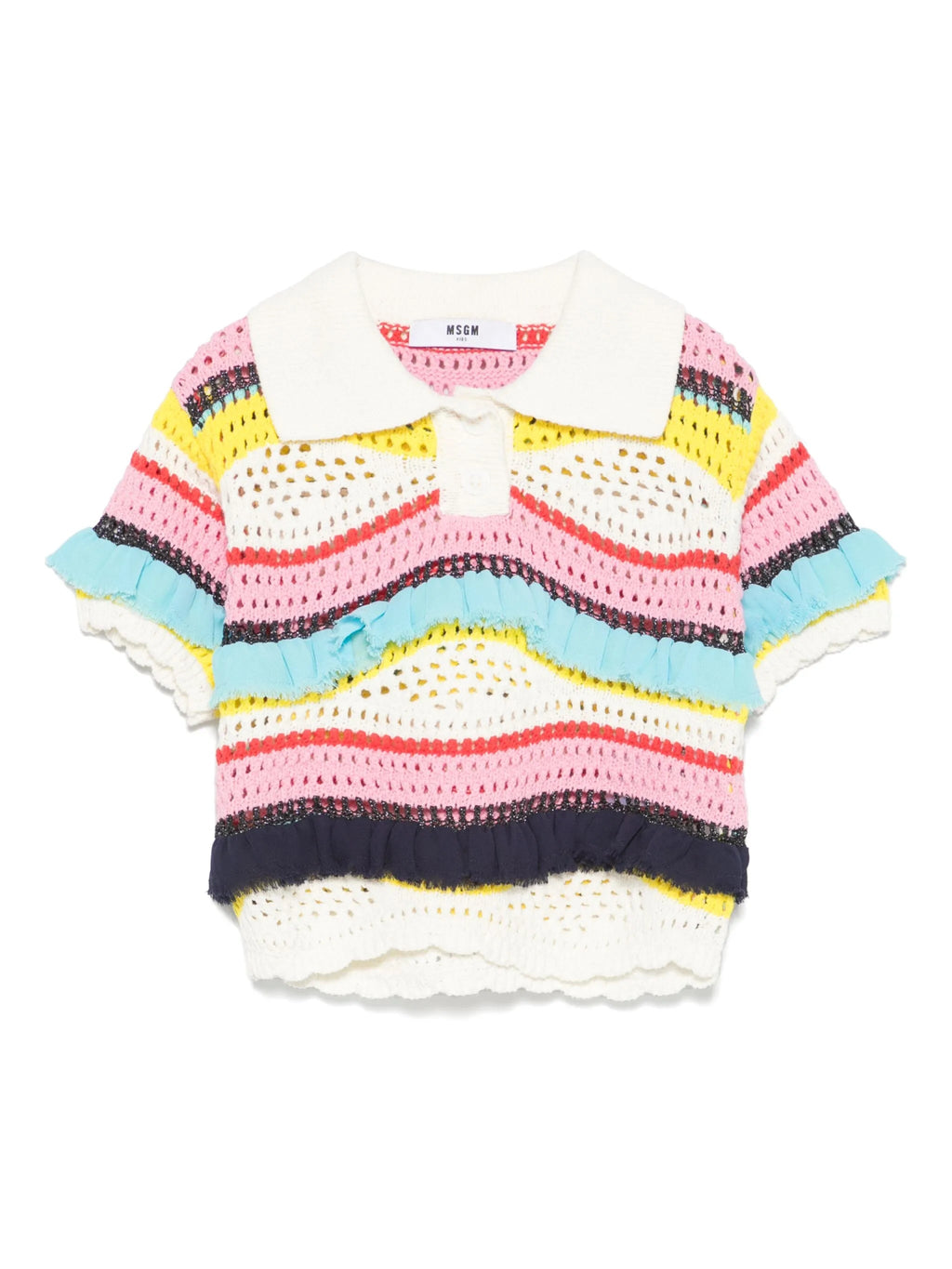POLO TRAFORATA MULTICOLOR MSGM - Angel Luxury