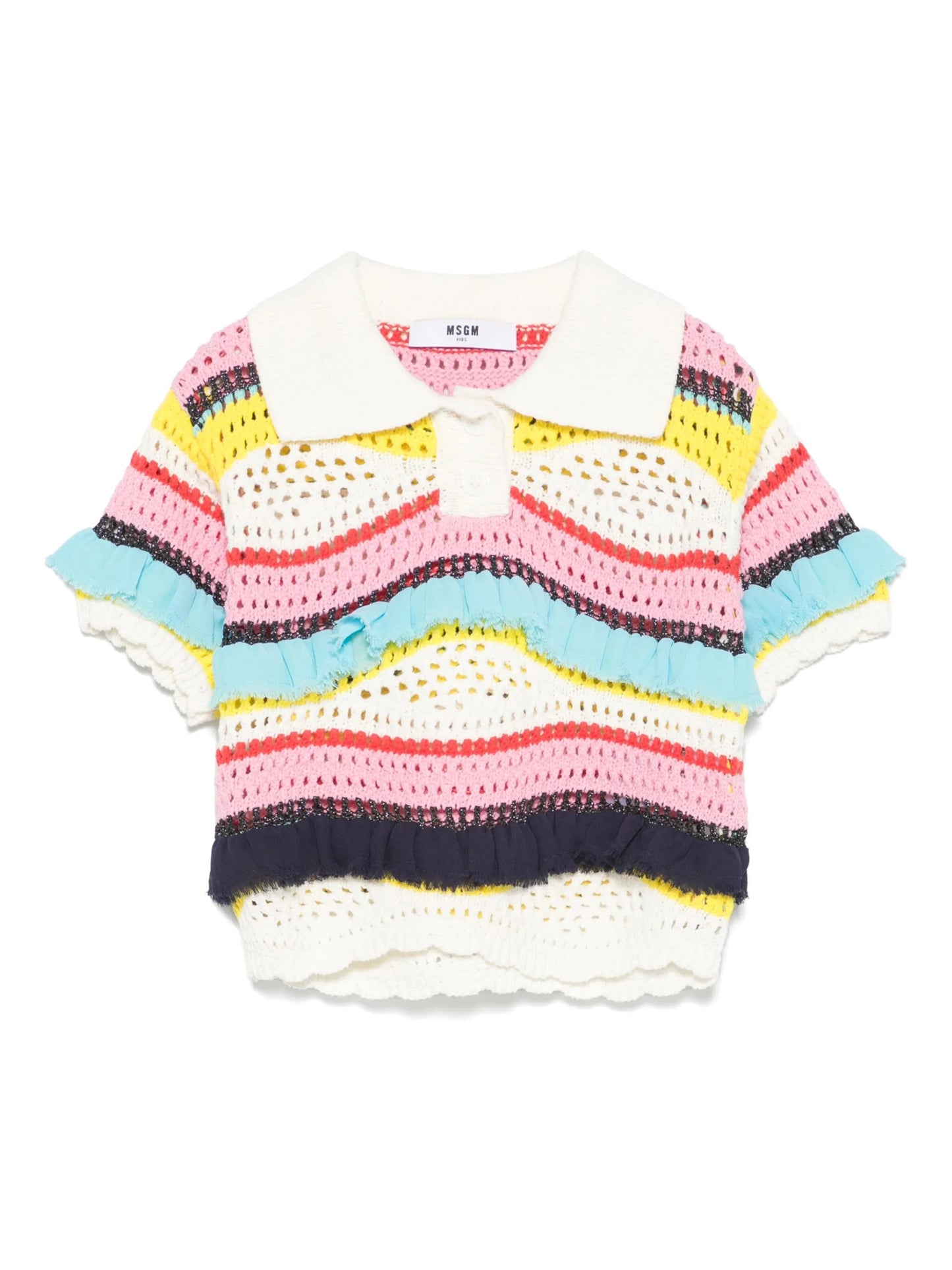 POLO TRAFORATA MULTICOLOR MSGM - Angel Luxury