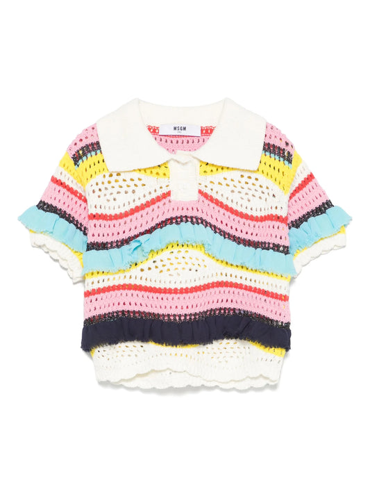 POLO TRAFORATA MULTICOLOR MSGM - Angel Luxury