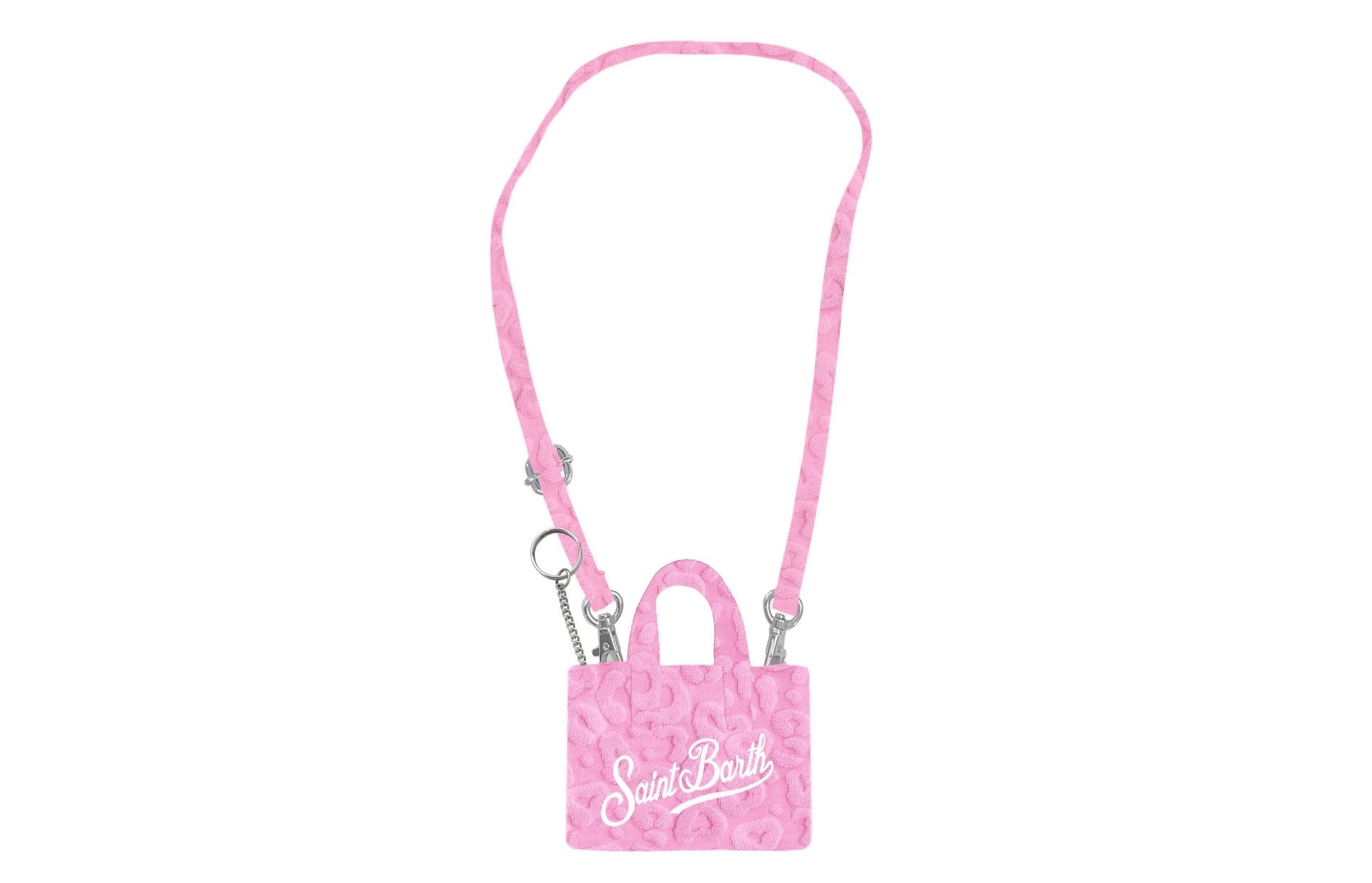 PORTACHIAVI ROSA MACULATA CON LOGO BIANCO MC2 SAINT BARTH - Angel Luxury