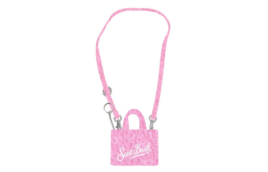 PORTACHIAVI ROSA MACULATA CON LOGO BIANCO MC2 SAINT BARTH - Angel Luxury