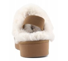 SABOT BEIGE CON PELLICCIA BIANCA COLORS OF CALIFORNIA - Angel Luxury