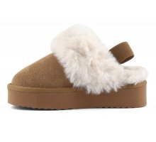 SABOT BEIGE CON PELLICCIA BIANCA COLORS OF CALIFORNIA - Angel Luxury