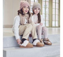 SABOT BEIGE CON PELLICCIA BIANCA COLORS OF CALIFORNIA - Angel Luxury