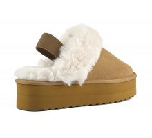 SABOT CON DOPPIA SUOLA BEIGE CON PELLICCIA COLORS OF CALIFORNIA - Angel Luxury