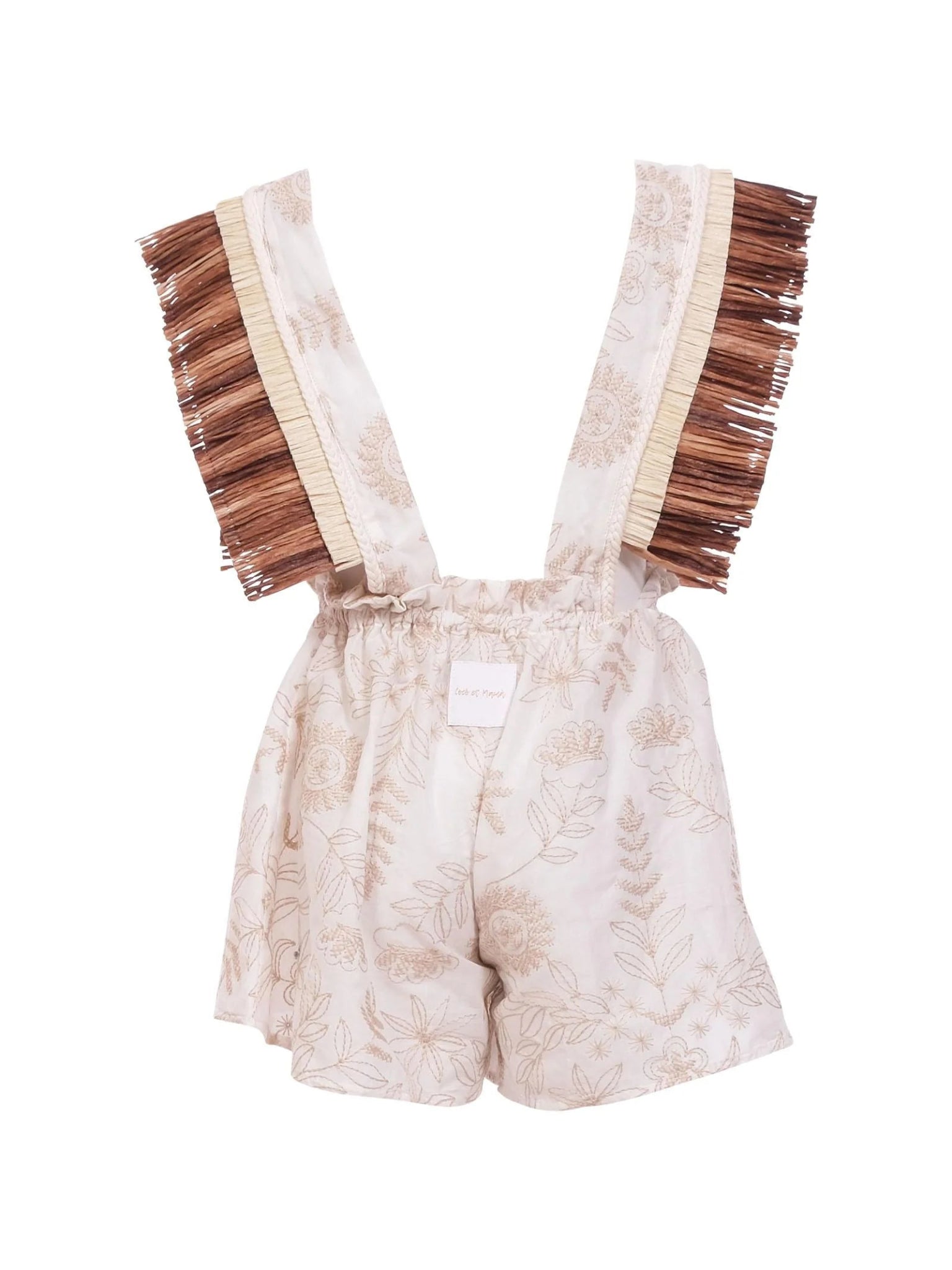 SALOPETTE ECRU CON BRETELLE IN PAGLIA COCO' ET MAMA' - Angel Luxury