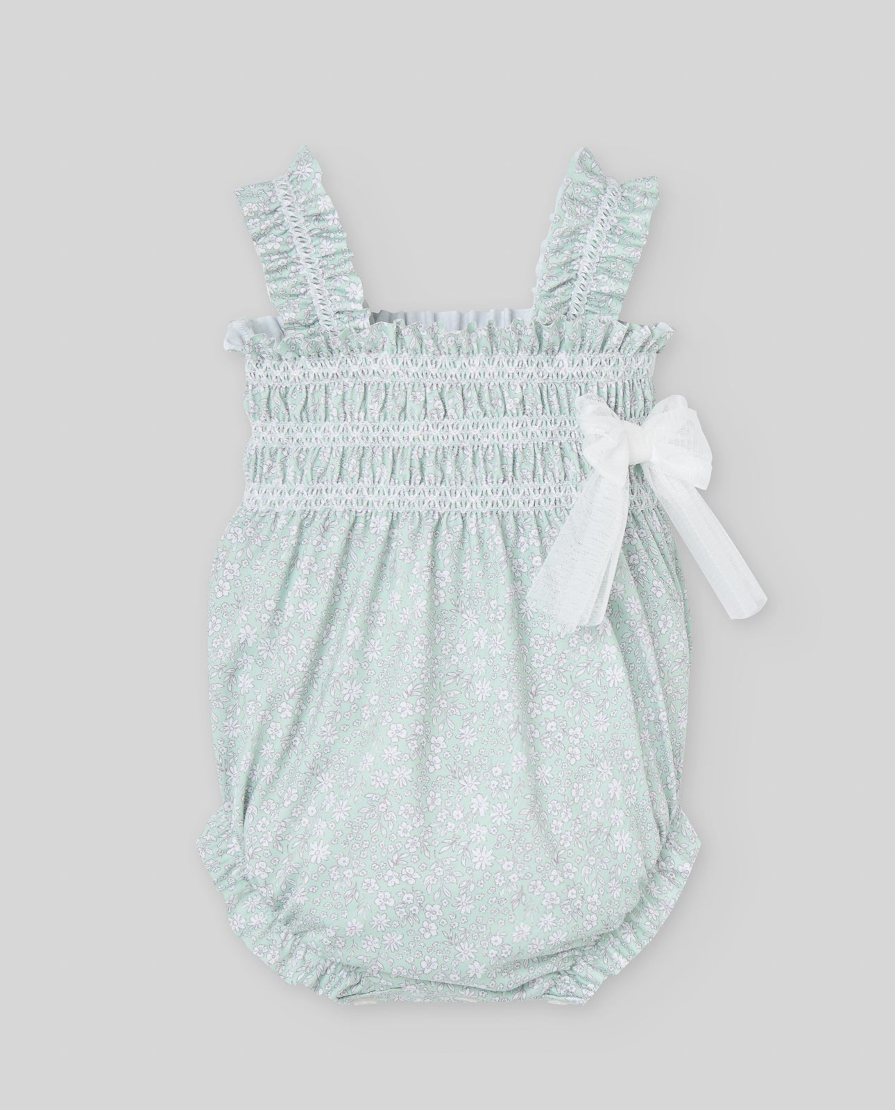 SALOPETTE VERDE CON FANTASIA NEONATA PAZ RODRIGUEZ - Angel Luxury