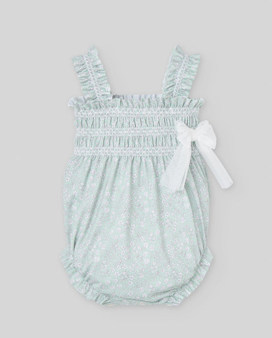 SALOPETTE VERDE CON FANTASIA NEONATA PAZ RODRIGUEZ - Angel Luxury