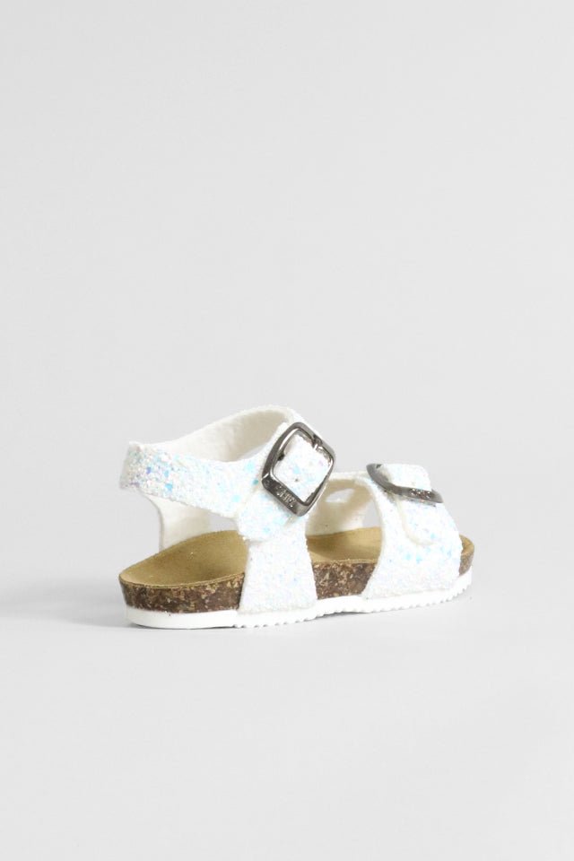 Sandalo Biochic bianco glitterato - Angel Luxury