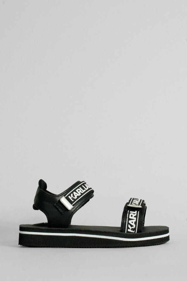 Sandalo Karl Lagerfeld nero con strappo - Angel Luxury