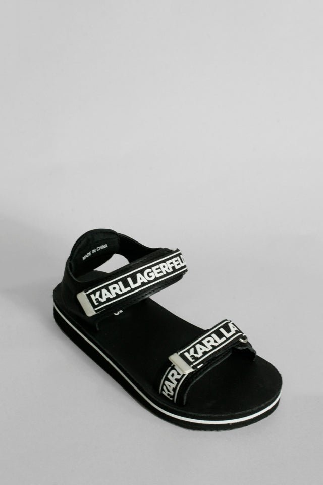 Sandalo Karl Lagerfeld nero con strappo - Angel Luxury