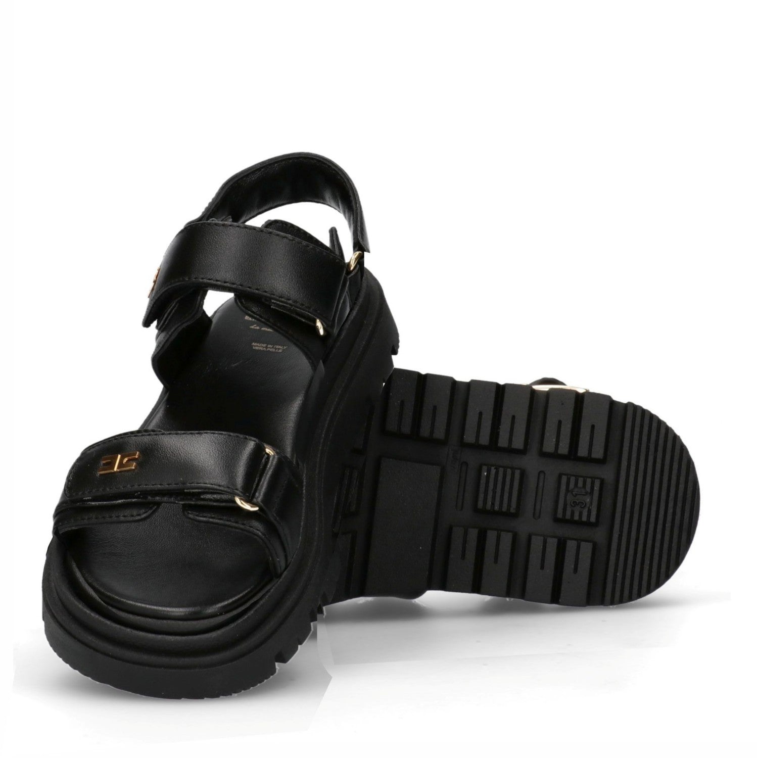 SANDALO VELCRO NERO ELISABETTA FRANCHI - Angel Luxury