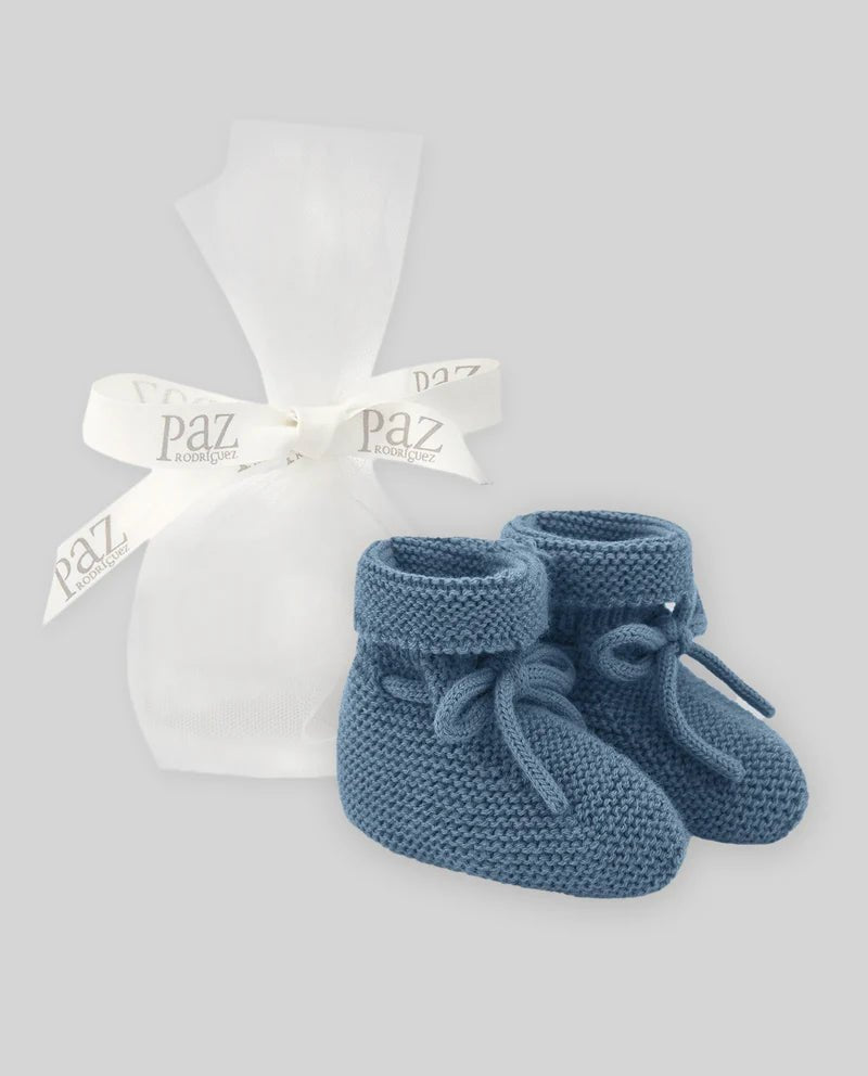 SCARPINE NEONATO IN LANA AZUL NILO PAZ RODRIGUEZ - Angel Luxury