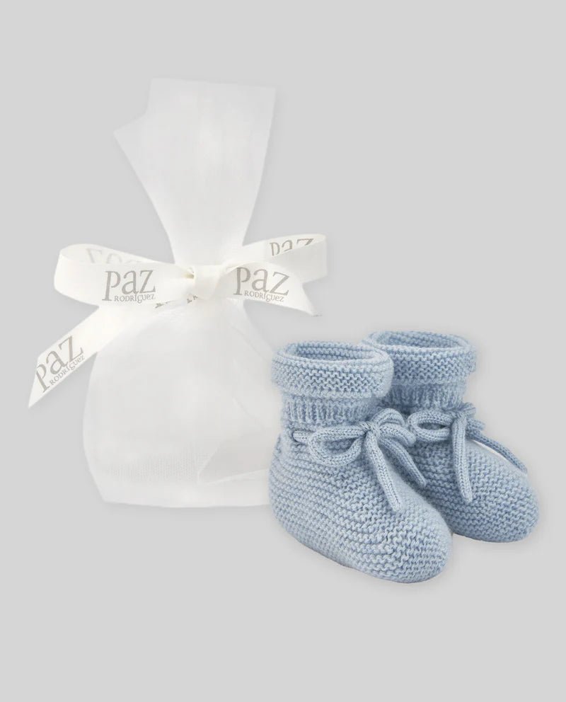 SCARPINE NEONATO IN LANA AZUL TIZA PAZ RODRIGUEZ - Angel Luxury