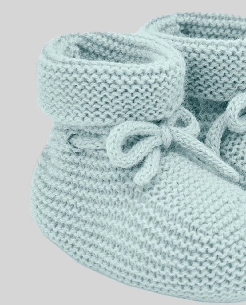 SCARPINE NEONATO IN LANA VERDE ACQUA PAZ RODRIGUEZ - Angel Luxury