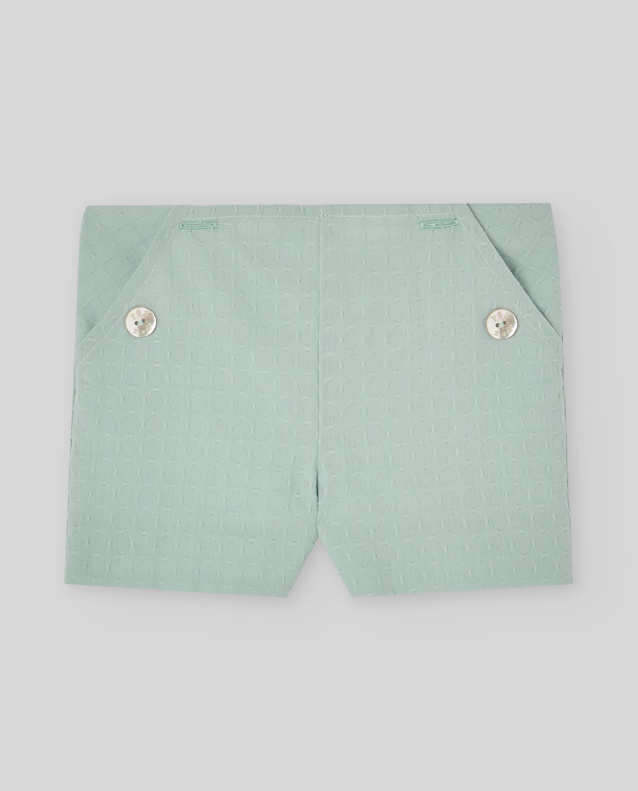 SET CAMICIA BIANCA + BERMUDA VERDE NEONATO PAZ RODRIGUEZ - Angel Luxury