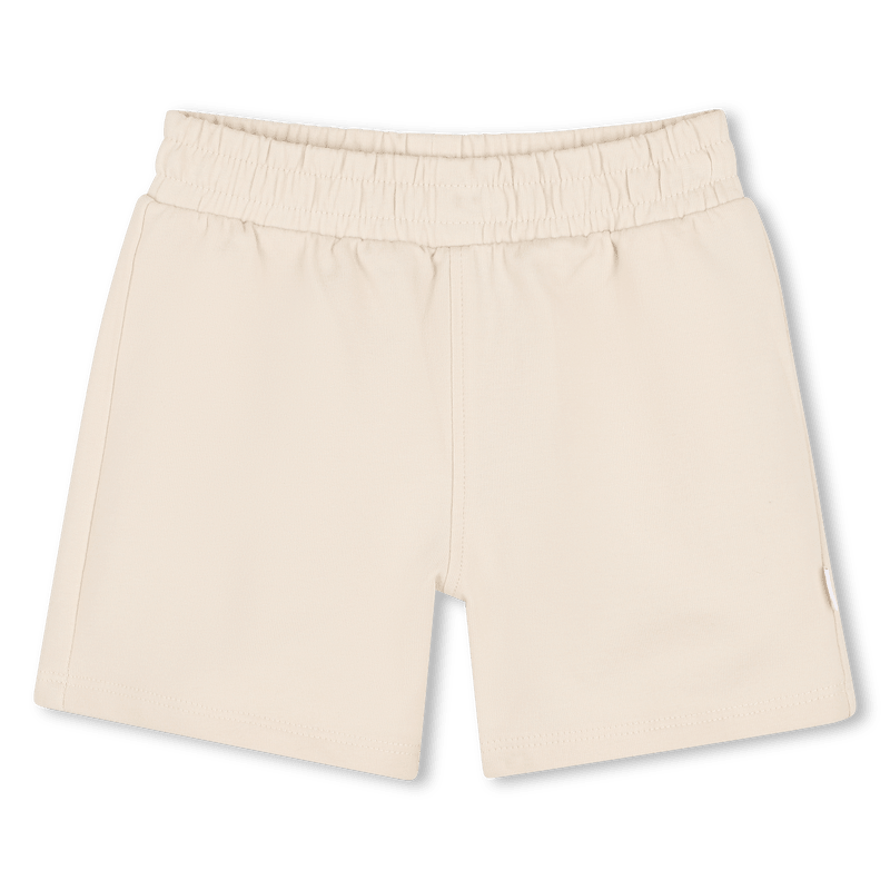 SET DI T - SHIRT+FELPA+BERMUDA BEIGE CON LOGO GOMMATO BIANCO BOSS - Angel Luxury