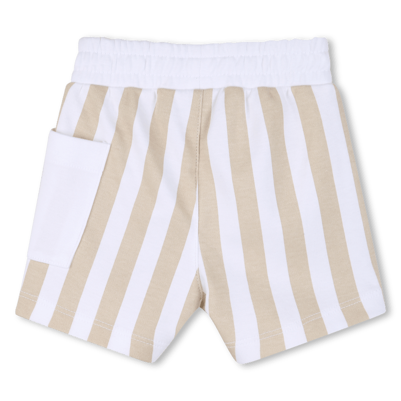 SET T - SHIRT + BERMUDA A RIGHE BIANCO E BEIGE BOSS - Angel Luxury